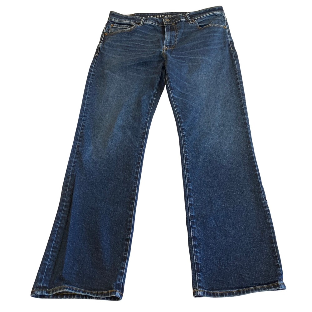 American Eagle Mens Jeans 36x32 (Fit 34x31) Airflex Original Bootcut Dark Wash